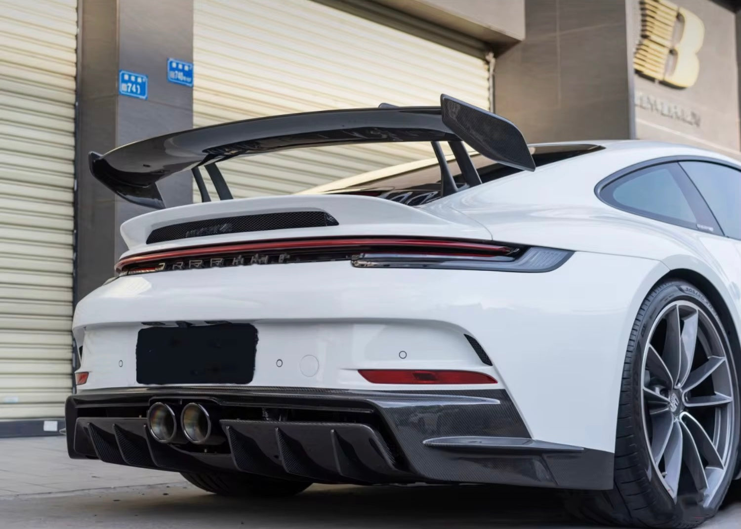 Carbon Fiber Rear Bottom Diffuser - Porsche 911 GT3 (992) - Exotics Carbon Design