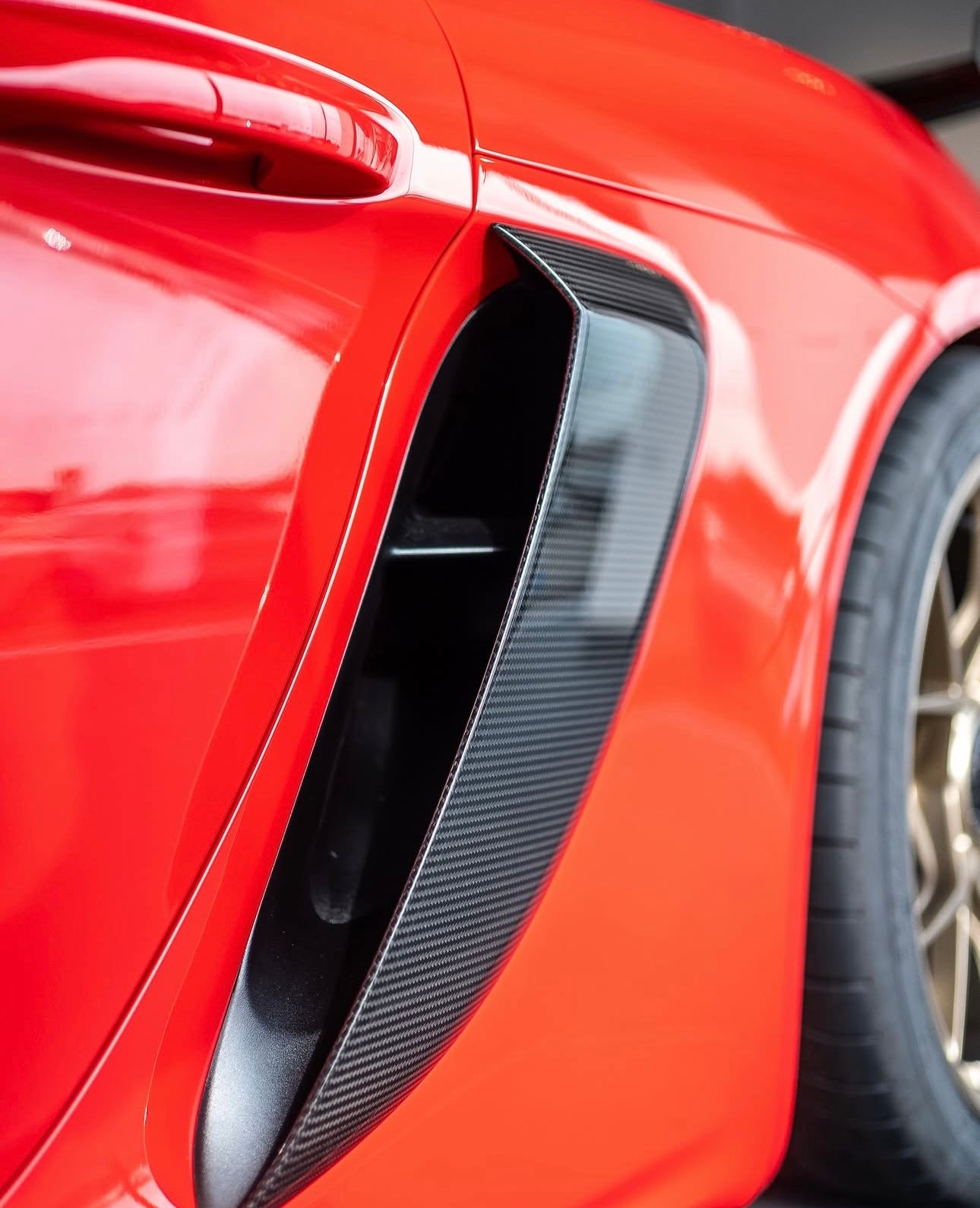 Porsche 718 Cayman/Boxster (982) - GT4-Style Carbon Fiber Side Vents - Exotics Carbon Design