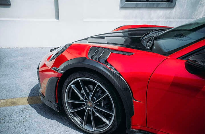TC Style Vented Carbon Fiber Front Compartment Hood - Porsche 911 992 - Exotics Carbon Design
