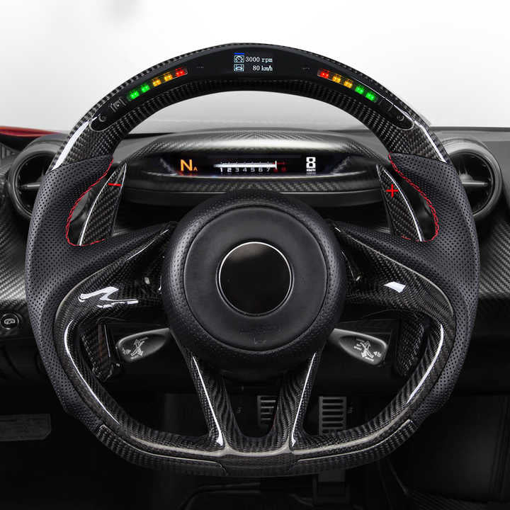 McLaren 720S - Carbon Fiber Steering Wheel with LED Display - Exotics Carbon Design