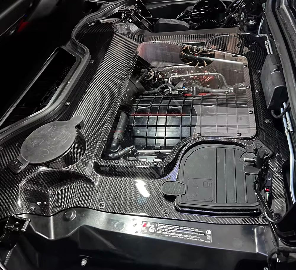 Carbon Fiber Engine Bay Cover – Corvette C8 (2020–2024) - Exotics Carbon Design