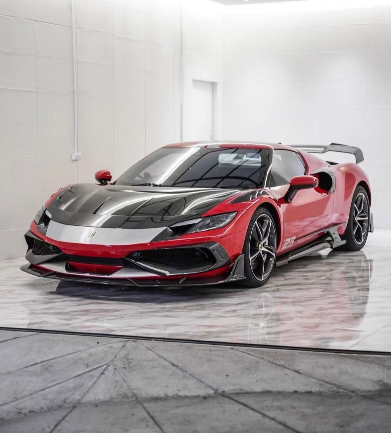 NVC Style Carbon Fiber Vented Front Bonnet Cover - Ferrari 296 GTB - Exotics Carbon Design