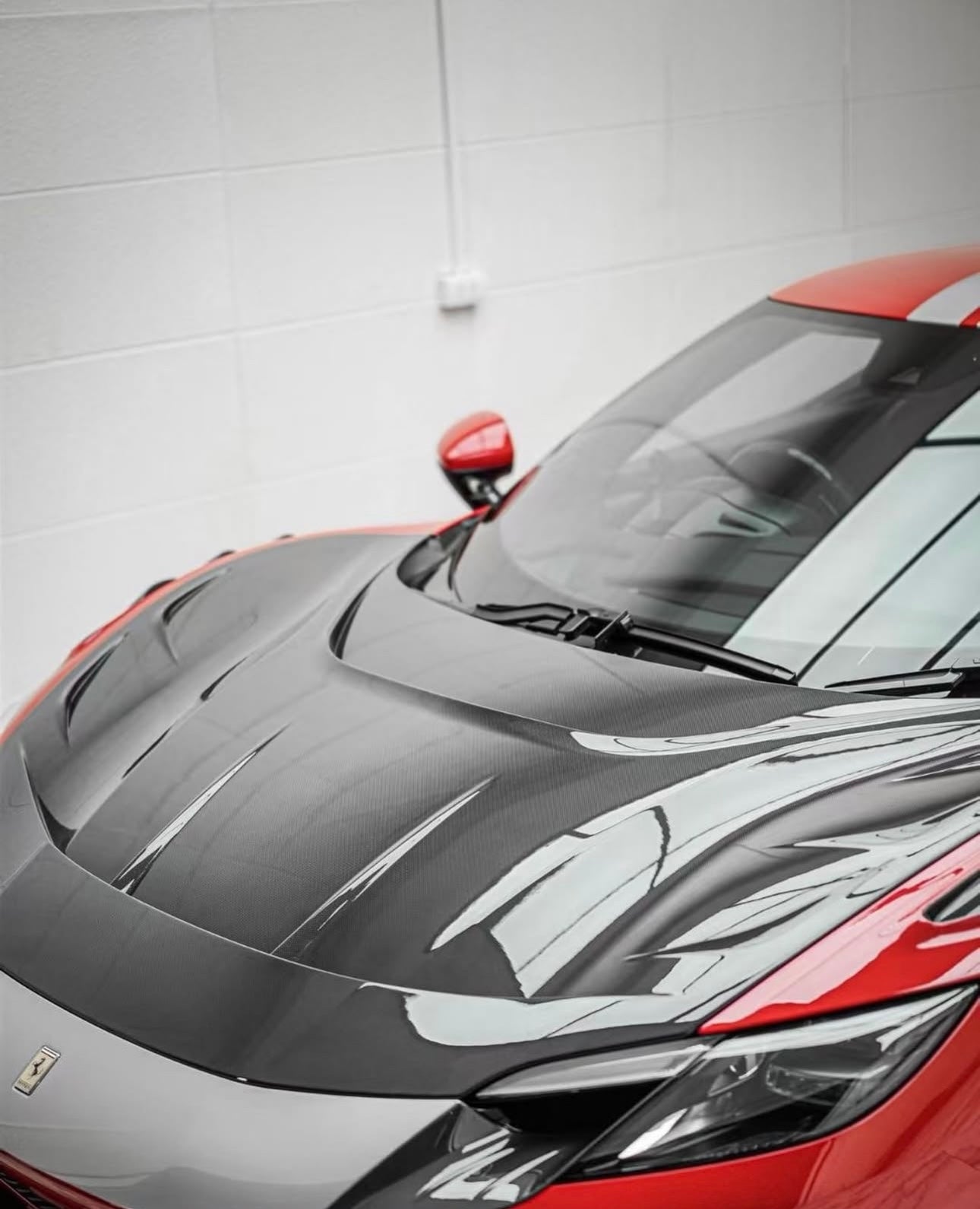 NVC Style Carbon Fiber Vented Front Bonnet Cover - Ferrari 296 GTB - Exotics Carbon Design