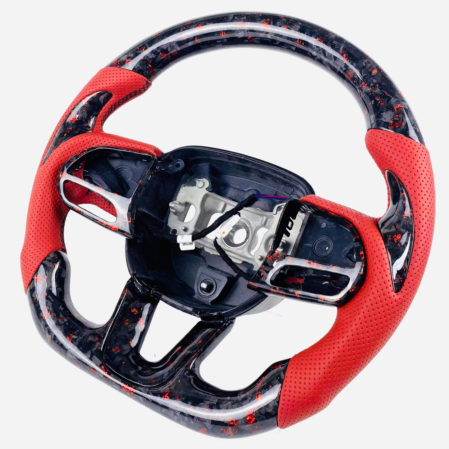 Red Forged Carbon Fiber Steering Wheel – Dodge Charger (2015–2022) - Exotics Carbon Design