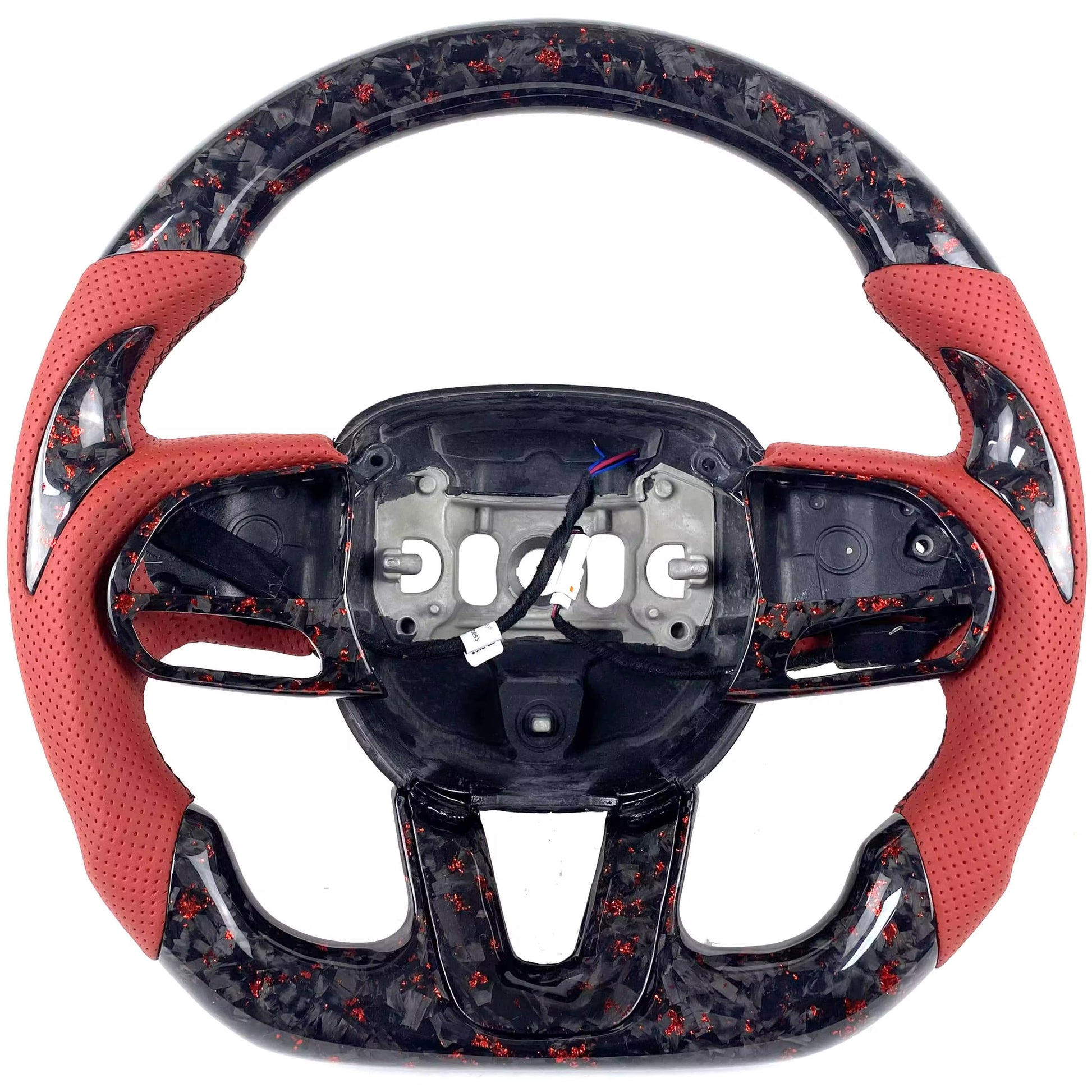 Red Forged Carbon Fiber Steering Wheel – Dodge Charger (2015–2022) - Exotics Carbon Design