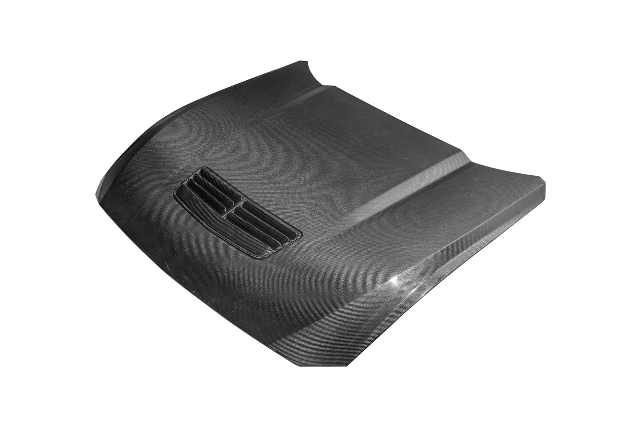 AR Style Carbon Fiber Vented Front Hood – Ford Mustang (2024+) - Exotics Carbon Design