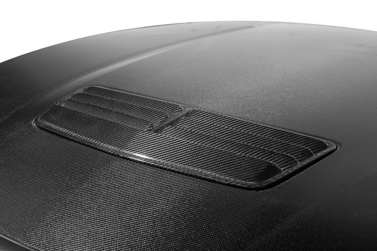 AR Style Carbon Fiber Vented Front Hood – Ford Mustang (2024+) - Exotics Carbon Design