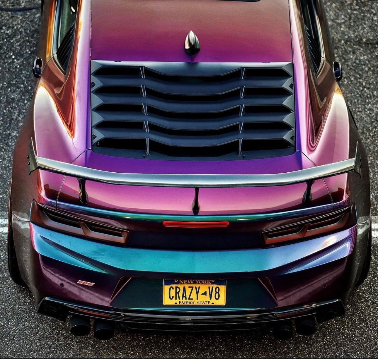 Matte Black Rear Window Louvers – Chevrolet Camaro (2016–2024) - Exotics Carbon Design