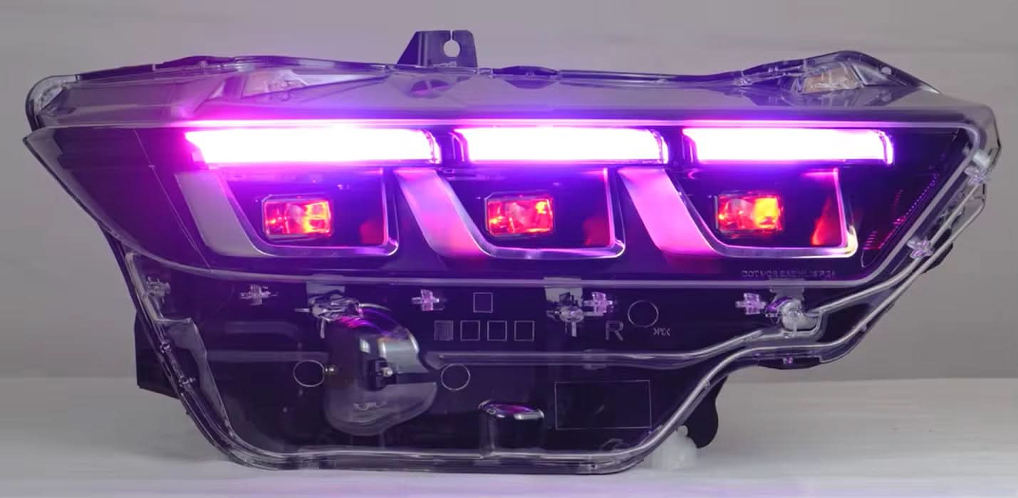 Archaic Colorful DRL Front Light with RGB Animation – Ford Mustang 2024+ - Exotics Carbon Design