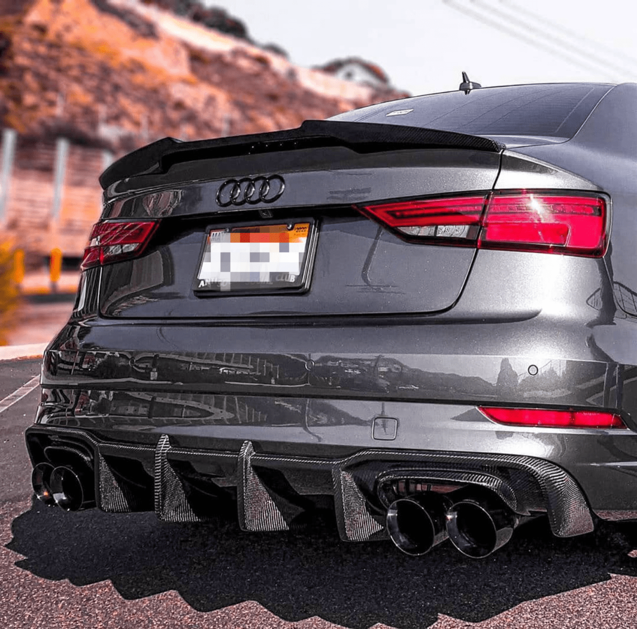 Audi A3 S Line – K Style Carbon Fiber Rear Diffuser - Exotics Carbon Design