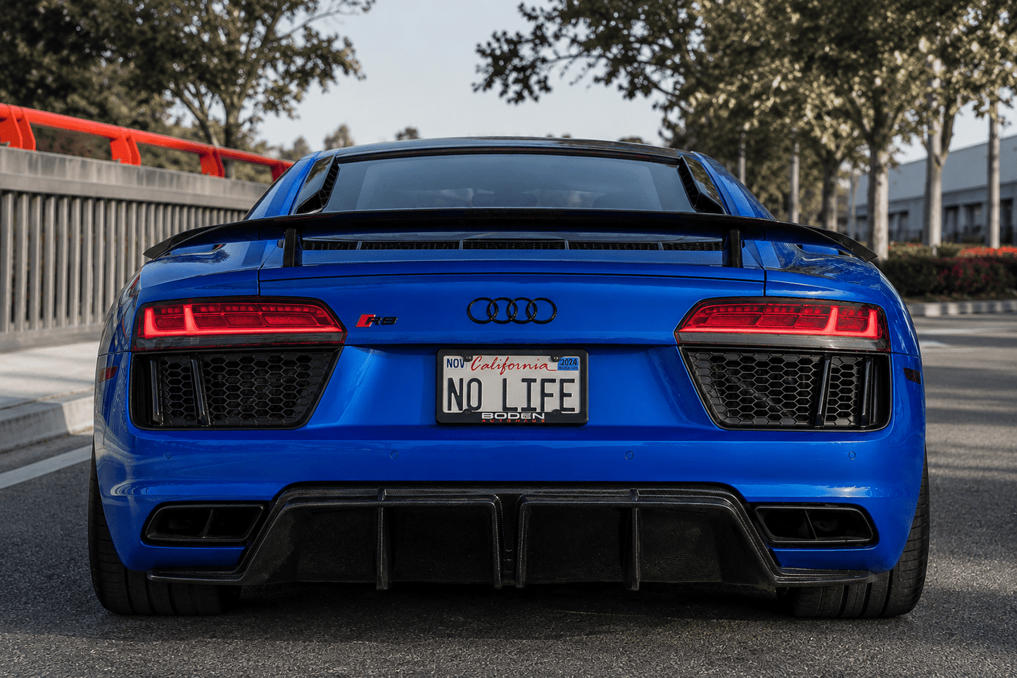 Audi R8 (2016-2019) - Racing Motorsport Style Carbon Fiber Rear Wing - Exotics Carbon Design