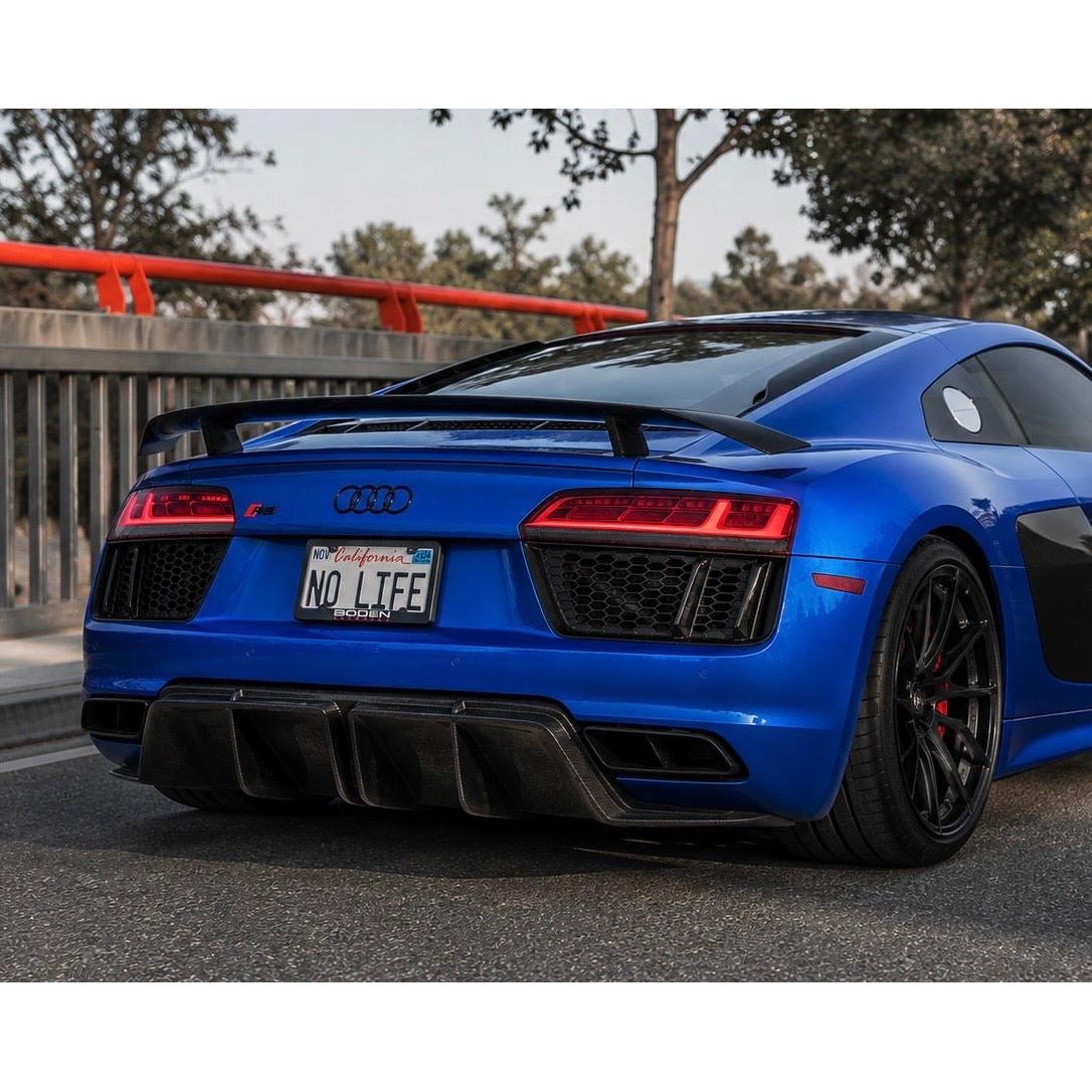 Audi R8 (2016-2019) - Racing Motorsport Style Carbon Fiber Rear Wing