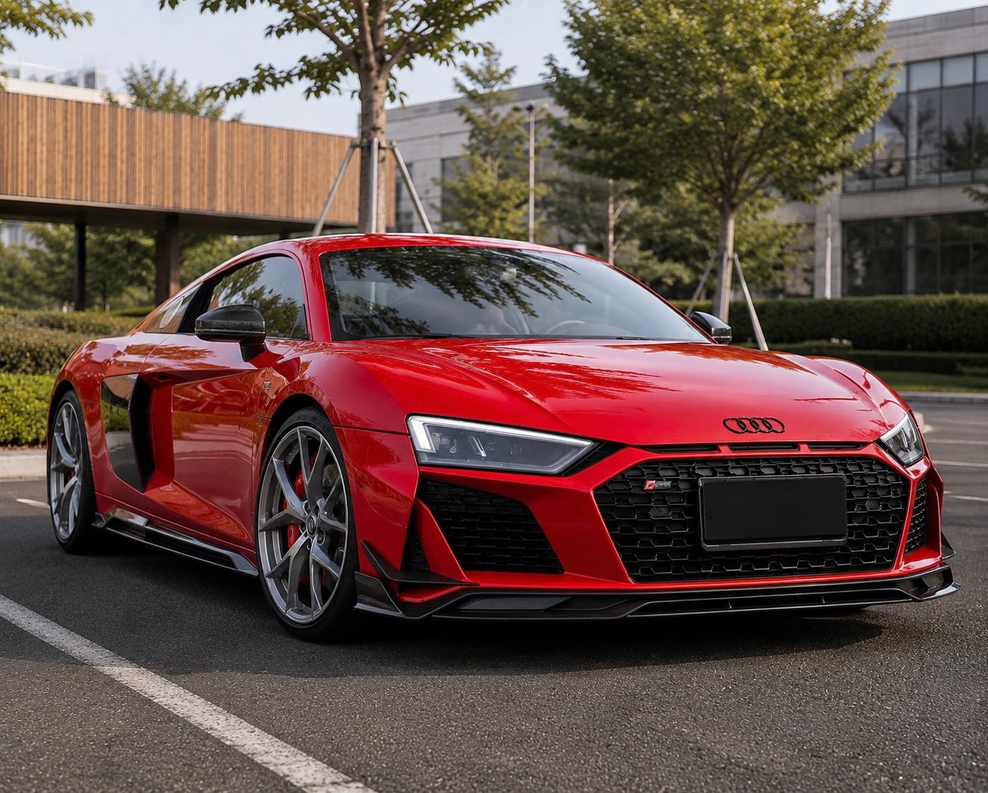 Audi R8 - P.T Style Carbon Fiber Front Splitter - Exotics Carbon Design