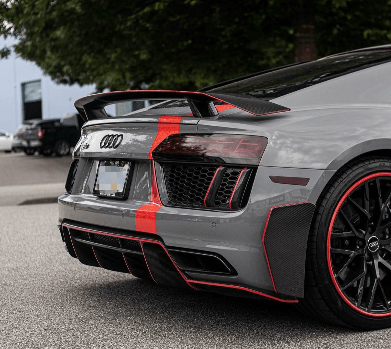 Audi R8 V10 (2016-2019) - Carbon Fiber Rear Bumper Canards - Exotics Carbon Design