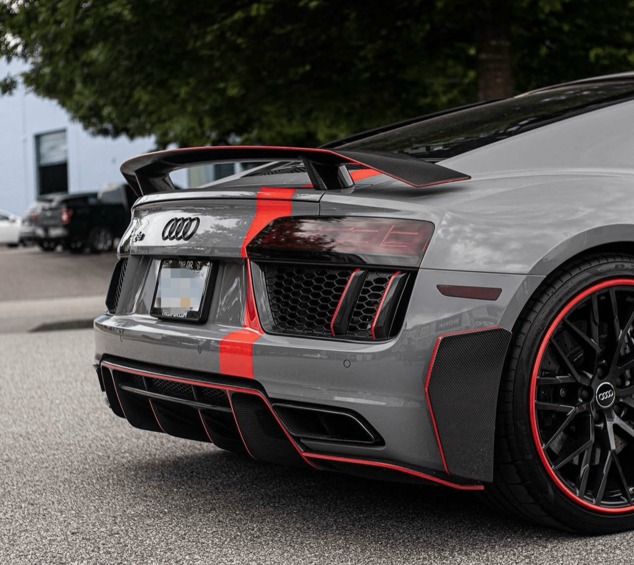 Audi R8 V10 (2016 - 2019) - Carbon Fiber Rear Bumper Canards - Exotics Carbon Design