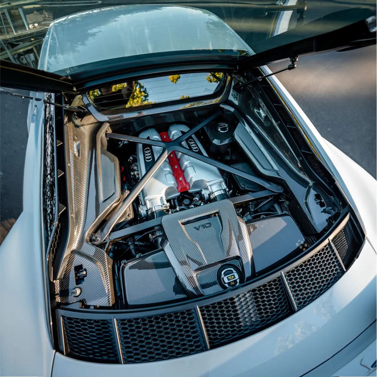 Audi R8 V10 - Carbon Fiber Engine Bay Panels - Exotics Carbon Design