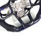 Blue Carbon Fiber With Led Light Steering Wheel – Ford Mustang S650 (2024+) - Exotics Carbon Design
