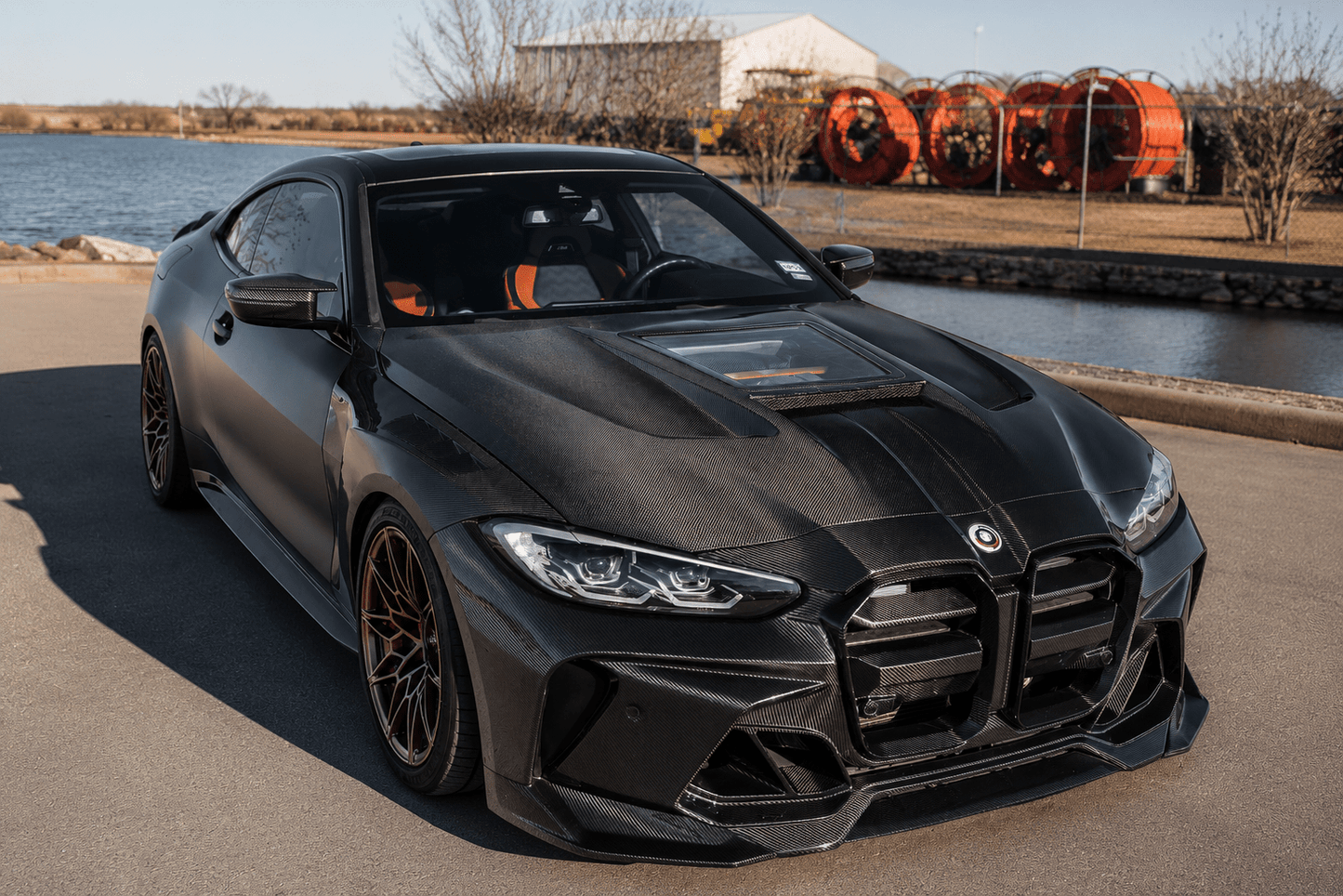 BMW G80 M3/ G82 M4 - Carbon Fiber Vented Engine Show Front Hood - Exotics Carbon Design