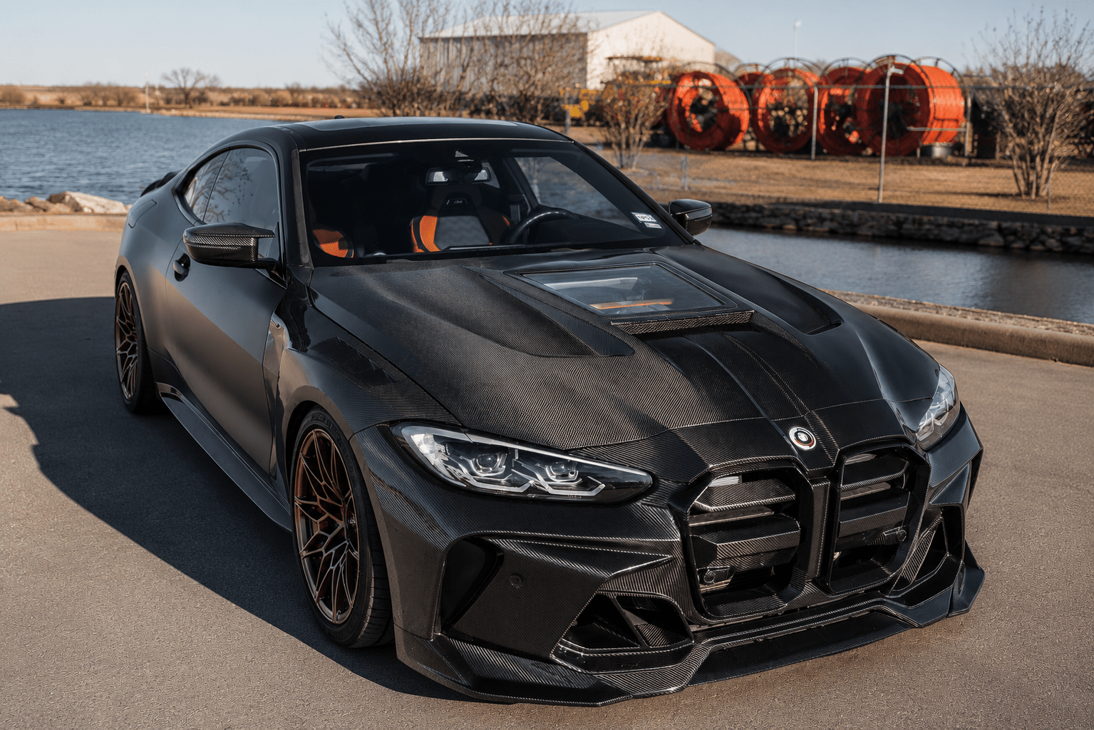 BMW G80 M3/ G82 M4 - Carbon Fiber Vented Engine Show Front Hood - Exotics Carbon Design