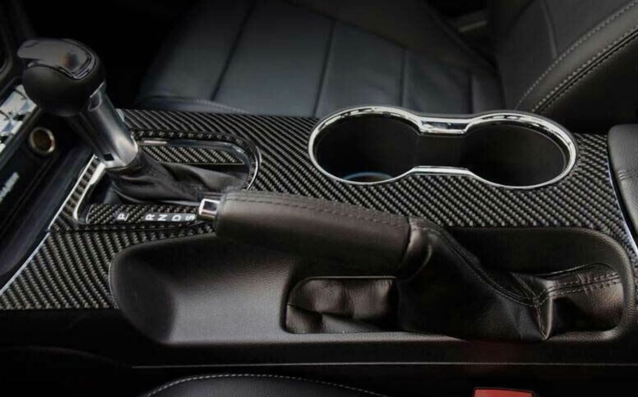 Carbon Fiber Center Console Sticker Overlay - Ford Mustang (2015–2021) - Exotics Carbon Design