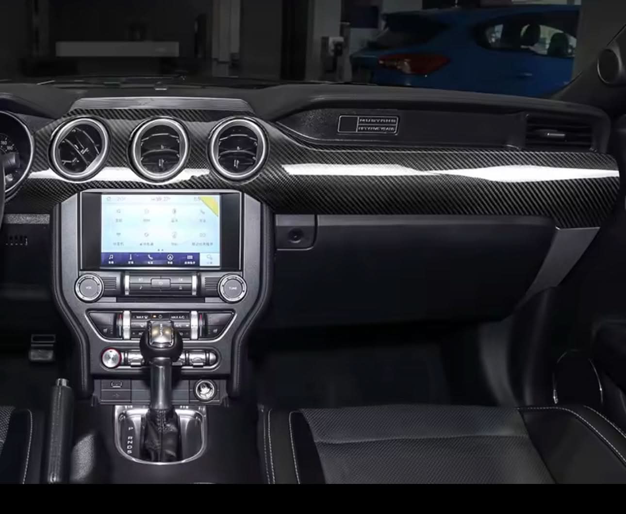 Carbon Fiber Center Dashboard Trim - Ford Mustang (2015–2022) - Exotics Carbon Design