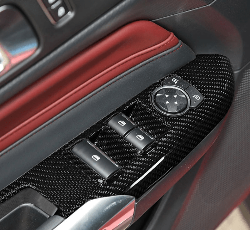Carbon Fiber Door Window Switch Panel Trim – Ford Mustang (2024+) - Exotics Carbon Design