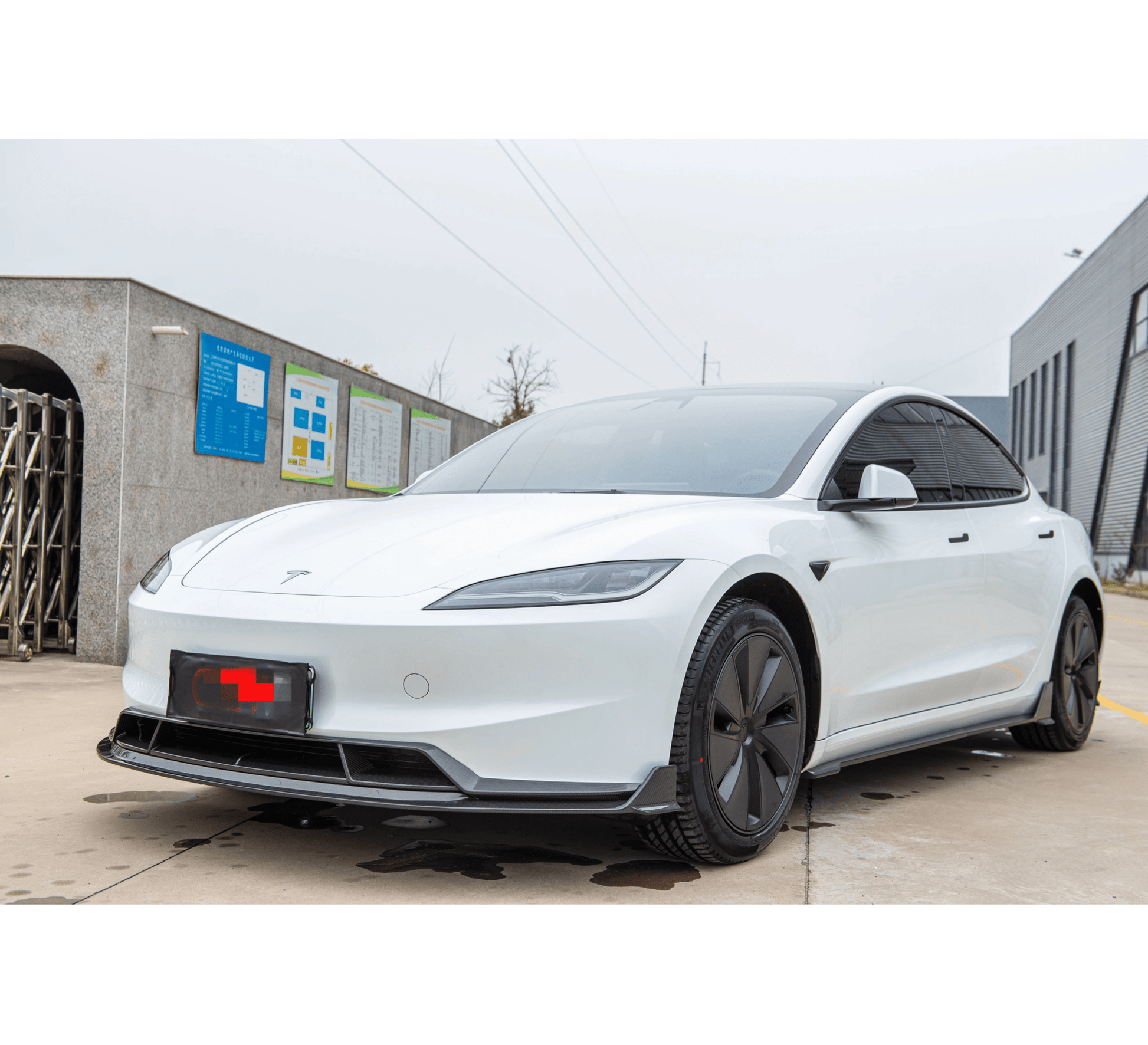 Carbon Fiber Front Lip - Tesla Model 3 Highland 2024+ - Exotics Carbon Design