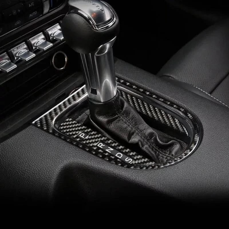 Carbon Fiber Gear Shift Box Cover Trim - Ford Mustang (2015–2021) - Exotics Carbon Design