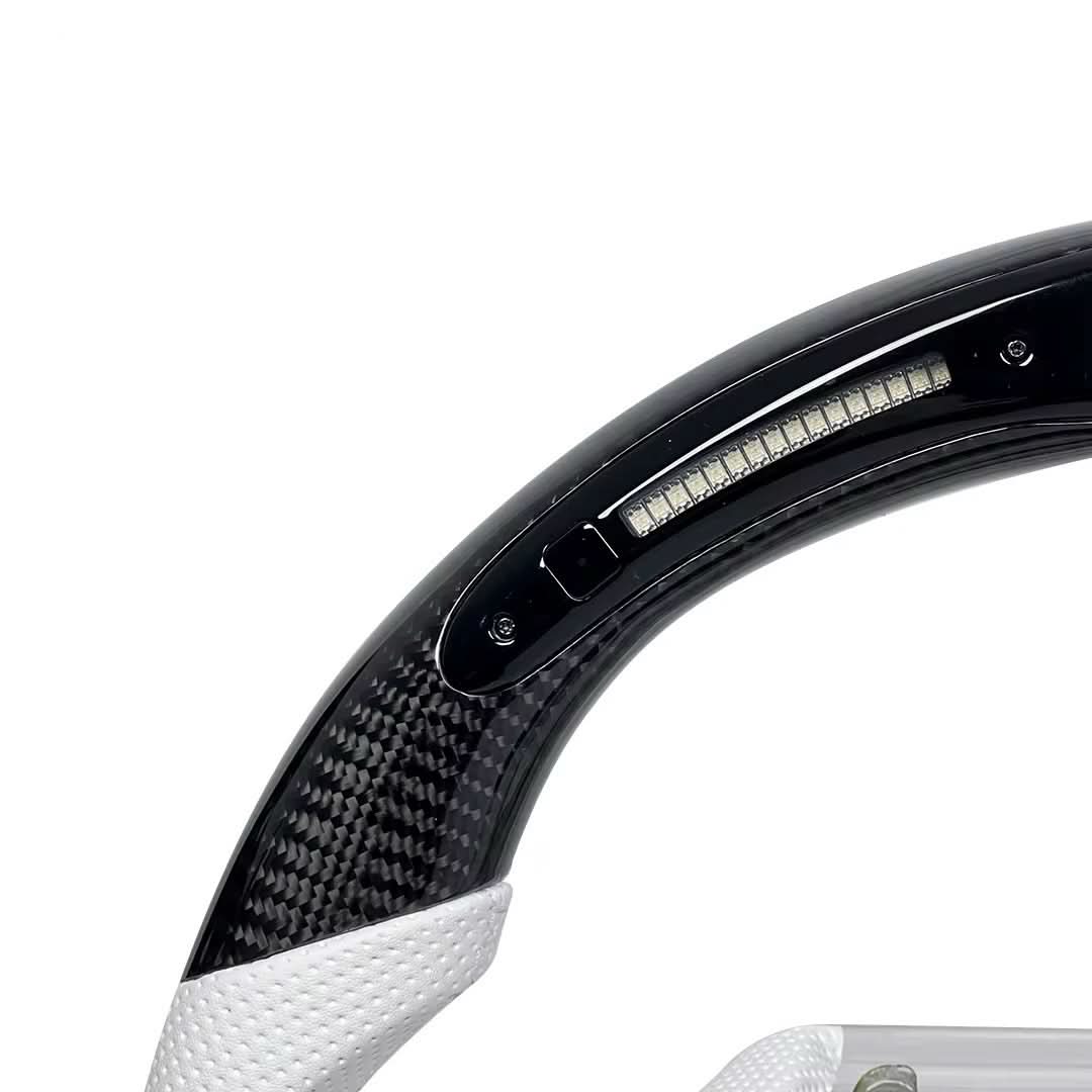Carbon Fiber LED Steering Wheel with Leather Grips – Lexus LC 500 (2018–2024) - Exotics Carbon Design