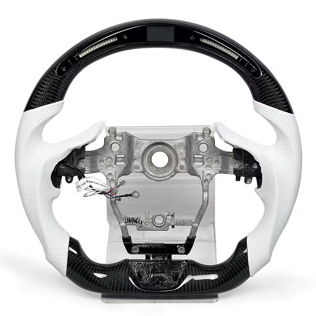 Carbon Fiber LED Steering Wheel with Leather Grips – Lexus LC 500 (2018–2024) - Exotics Carbon Design
