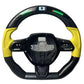 Carbon Fiber LED Steering Wheel with Yellow Leather – Lamborghini Huracán LP580 - 2 / LP610 - 4 - Exotics Carbon Design