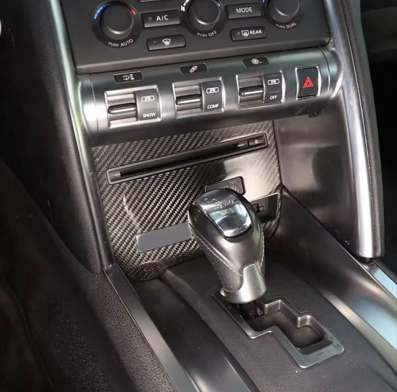 Carbon Fiber Lower Button Panel Trim for Nissan GT - R R35 (2009–2016) - Exotics Carbon Design