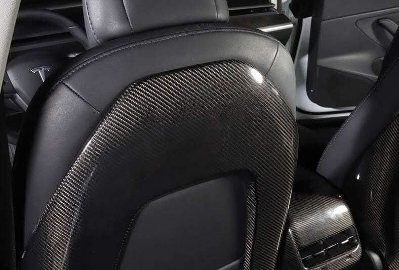 Carbon Fiber Seat Panel Covers – Tesla Model 3 (2017–2023) - Exotics Carbon Design