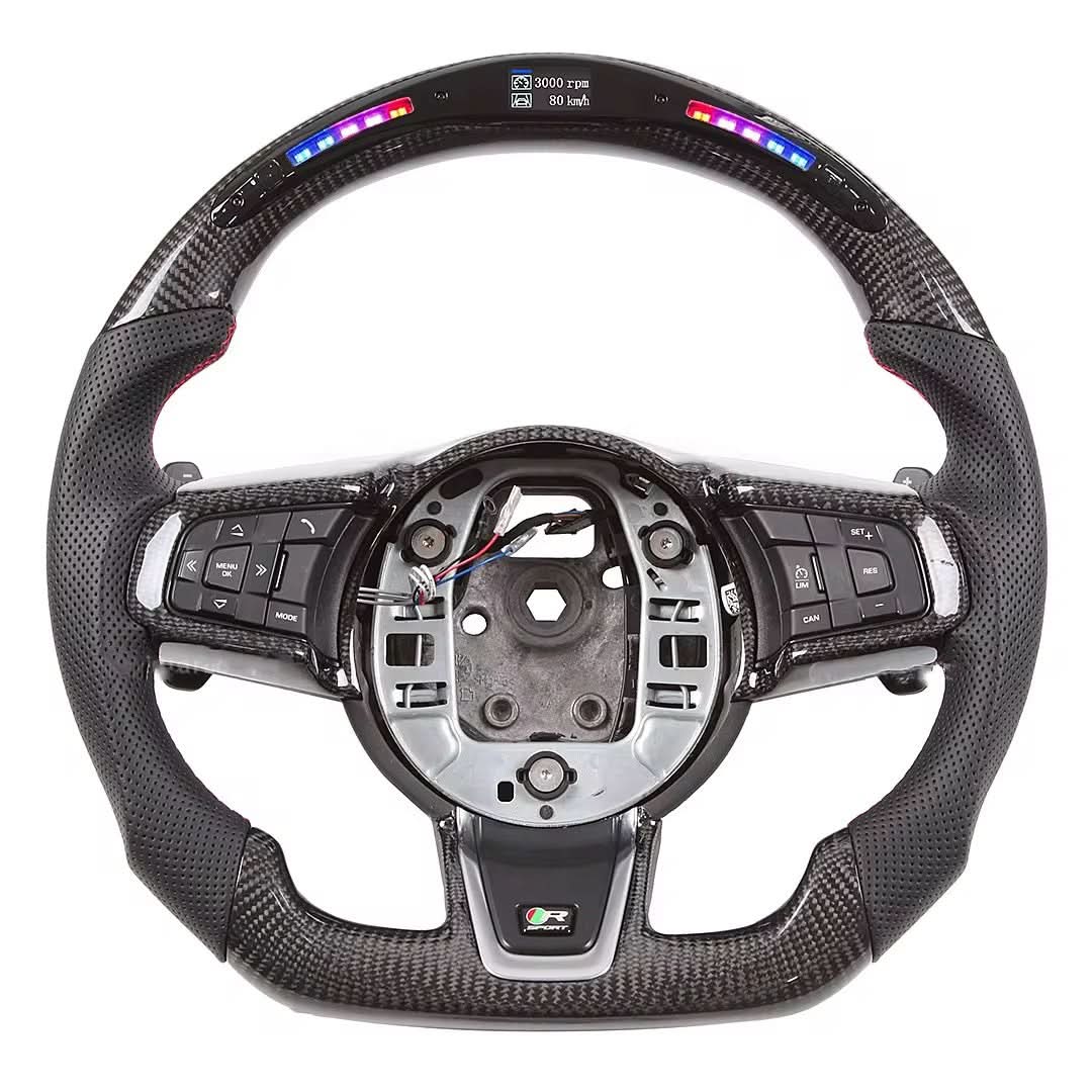 Carbon Fiber Steering Wheel with LED Shift Lights – Jaguar F - Type (2014–2020) - Exotics Carbon Design