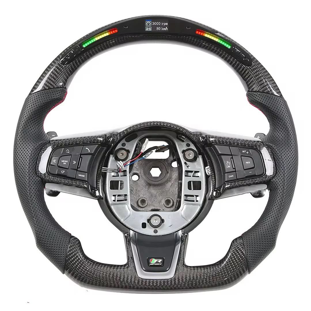 Carbon Fiber Steering Wheel with LED Shift Lights – Jaguar F - Type (2014–2020) - Exotics Carbon Design