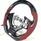 Carbon Fiber Steering Wheel with Red Leather & LED Display - Lexus IS250 / IS350 (2011–2019) - Exotics Carbon Design