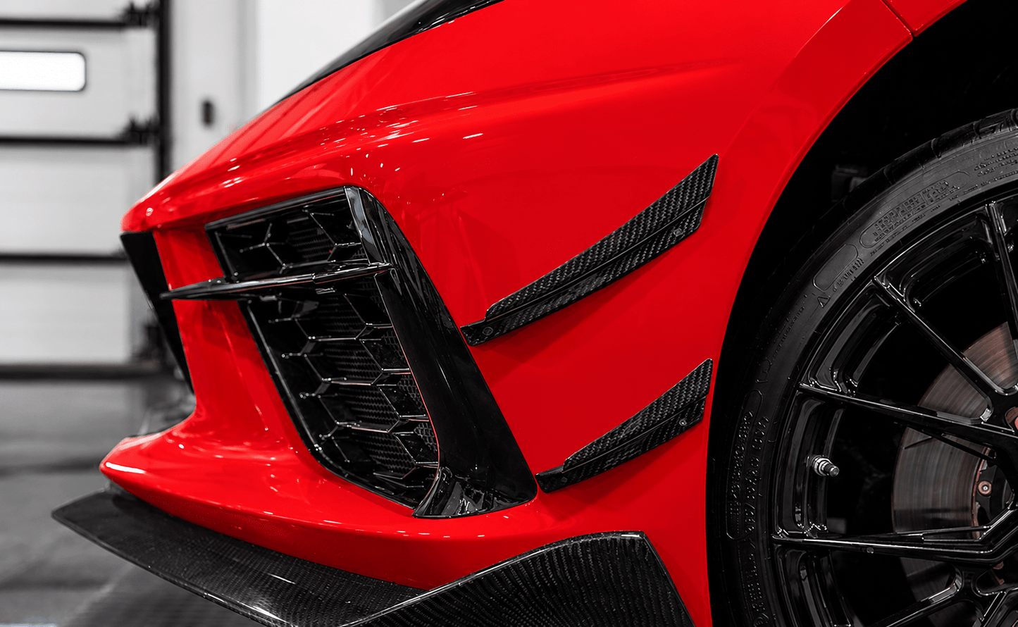 Chevrolet Corvette C7 Carbon Fiber Front Bumper Canards (4-Piece Set) - Exotics Carbon Design