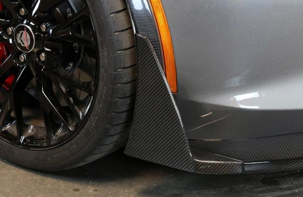 Chevrolet Corvette C7 Z06 Carbon Fiber Front Bumper Canards & Spats - Exotics Carbon Design