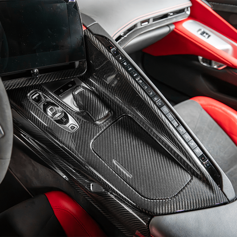 Chevrolet Corvette C8 Carbon Fiber Center Console Trim - Exotics Carbon Design