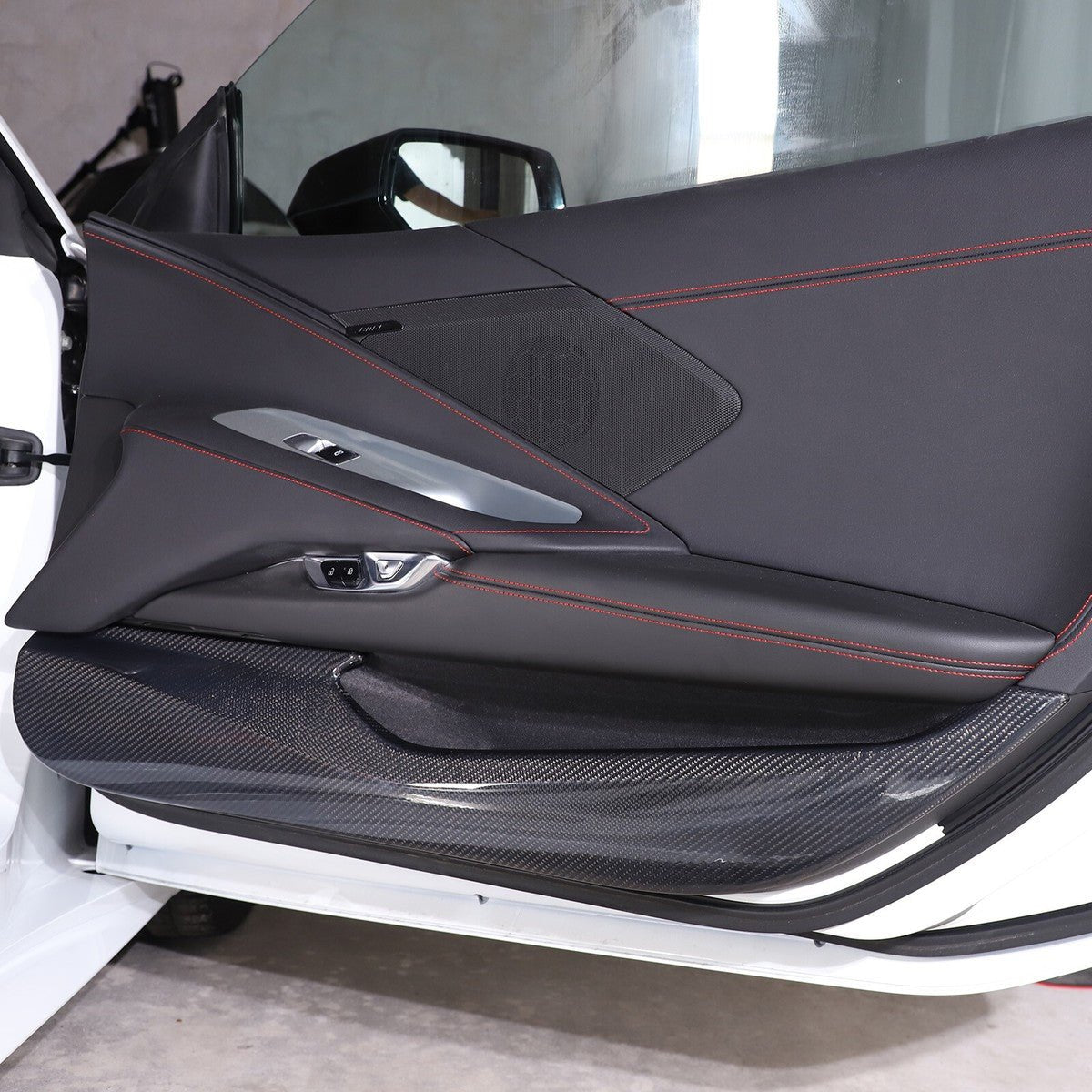 Chevrolet Corvette C8 Carbon Fiber Door Kick Panel Covers (2020–2026) - Exotics Carbon Design