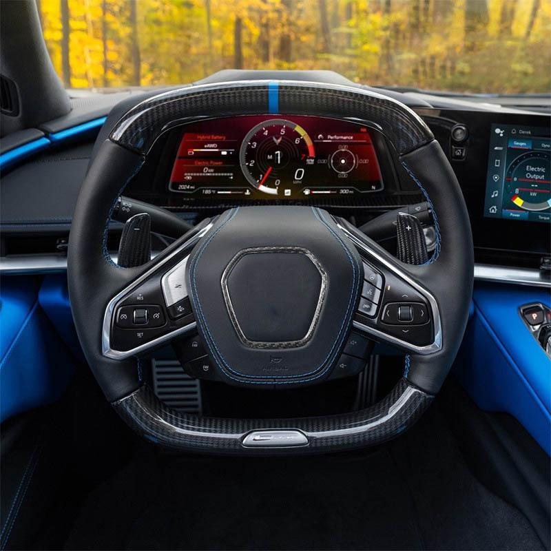 Chevrolet Corvette C8 - Carbon Fiber Steering Wheel Airbag Trim Cover - Exotics Carbon Design