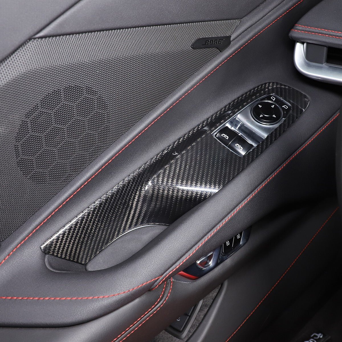 Chevrolet Corvette C8 Carbon Fiber Window Switch Trim Covers - Exotics Carbon Design