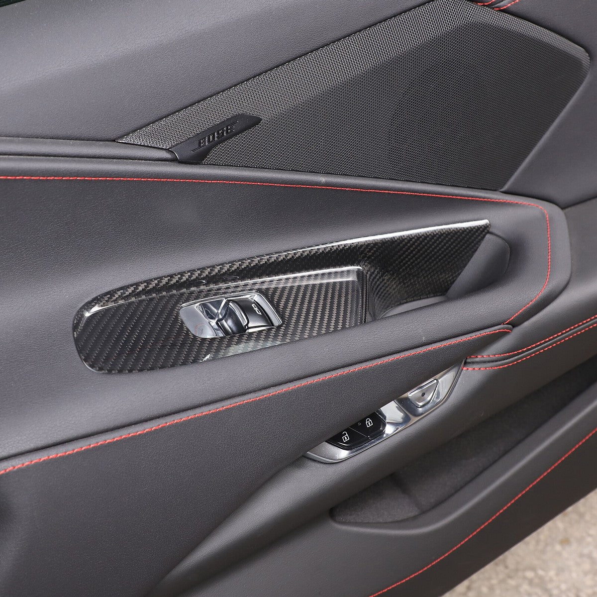 Chevrolet Corvette C8 Carbon Fiber Window Switch Trim Covers - Exotics Carbon Design