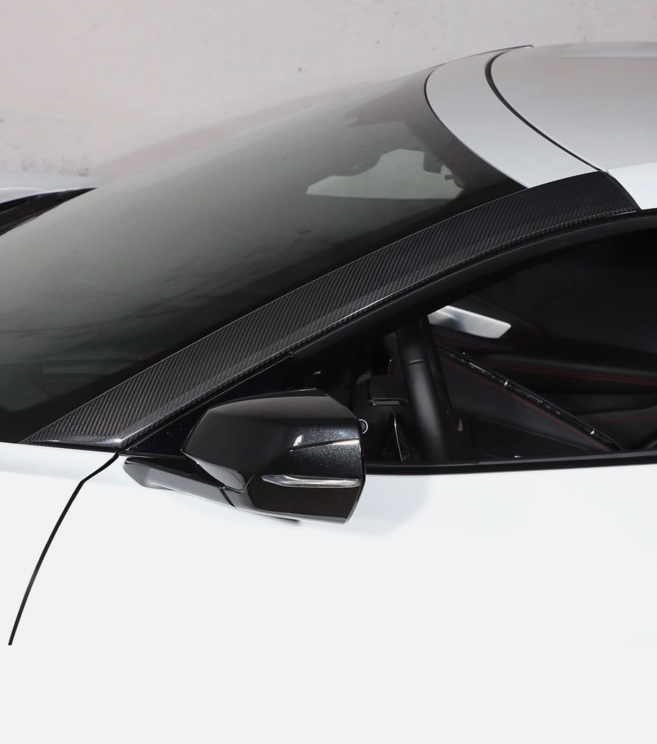 Chevrolet Corvette C8 Convertible – Carbon Fiber Front Side Windshield Pillar Trim Covers - Exotics Carbon Design