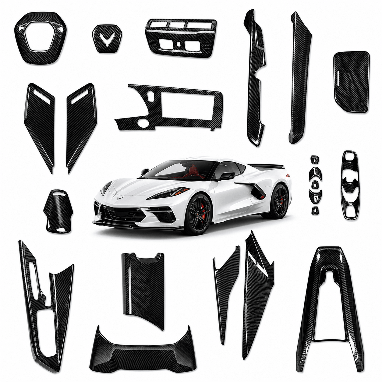 Chevrolet Corvette C8 Full Carbon Fiber Interior Kit - Exotics Carbon Design