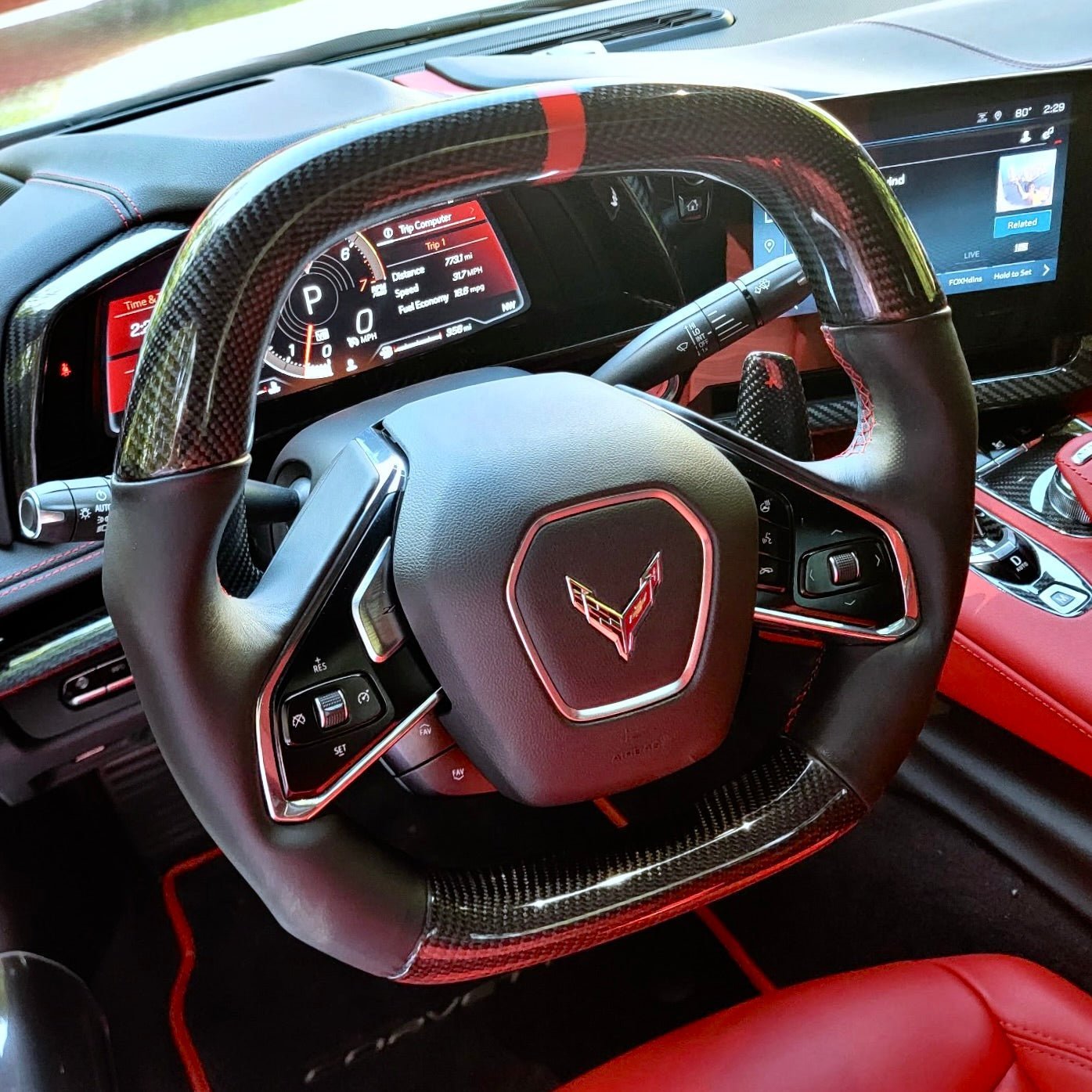 Chevrolet Corvette C8 Z06 Carbon Fiber Steering Wheel - Exotics Carbon Design