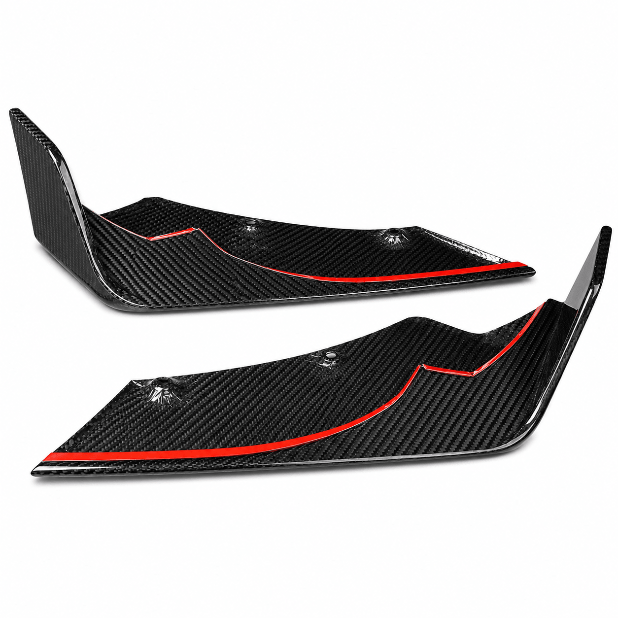 Chevrolet Corvette C8 Z06 & E-Ray Carbon Fiber Rear Diffuser Side Blades - Exotics Carbon Design
