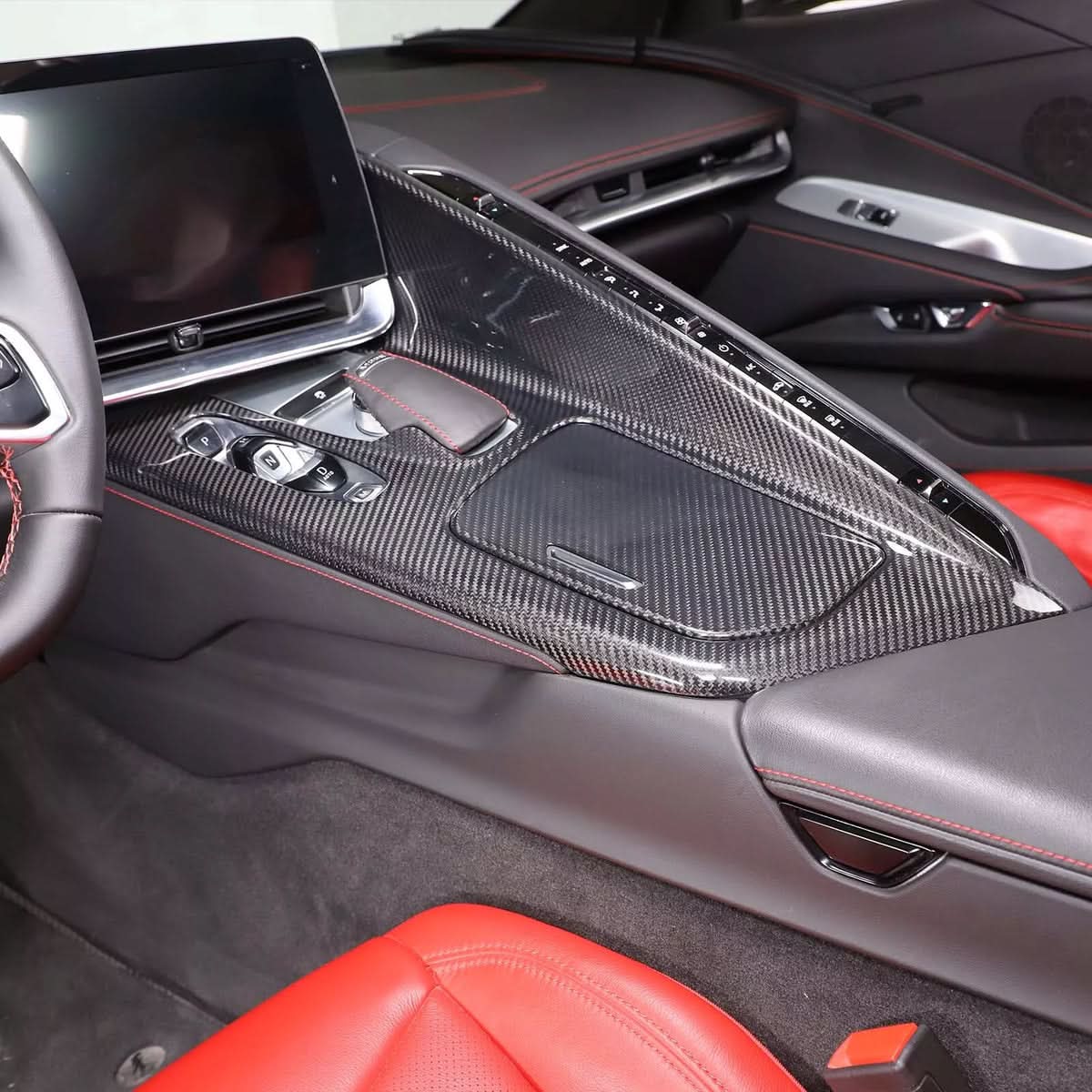 Corvette C8 (2020 - 2024) - Carbon Fiber Gear Shift Center Console Panel Cover - Exotics Carbon Design