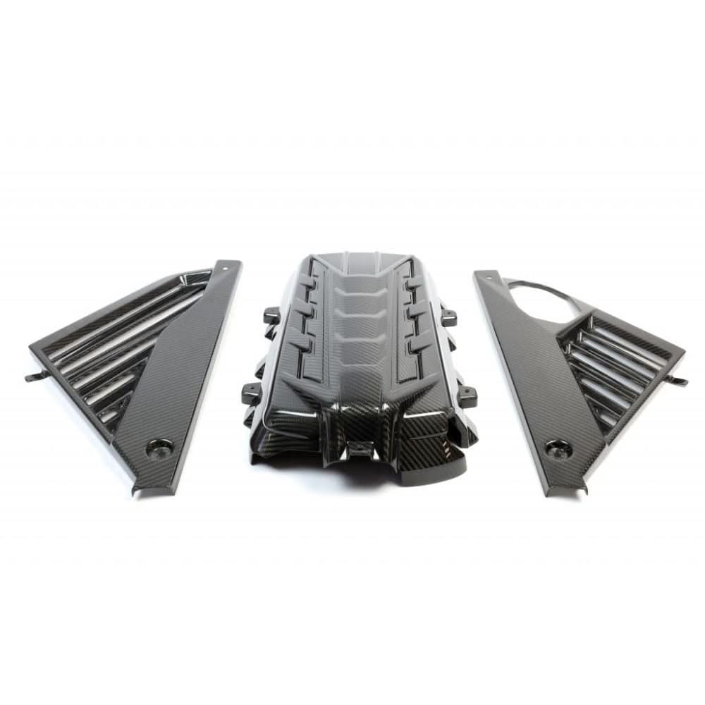 Corvette C8 - Carbon Fiber Engine Cover & Side Panels 3 - Piece Set - Exotics Carbon Design