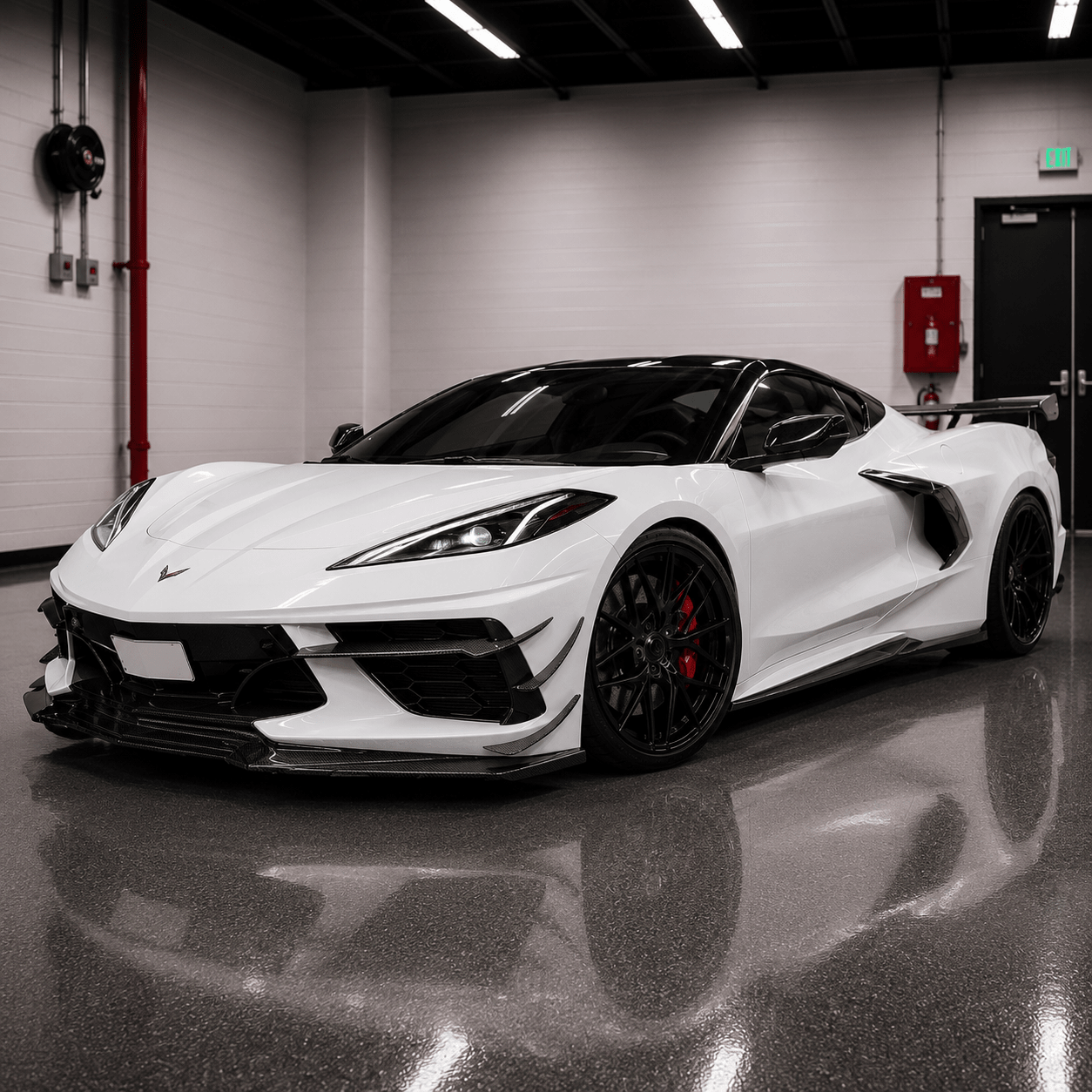Corvette C8 Carbon Fiber Front Bumper Canards - Exotics Carbon Design